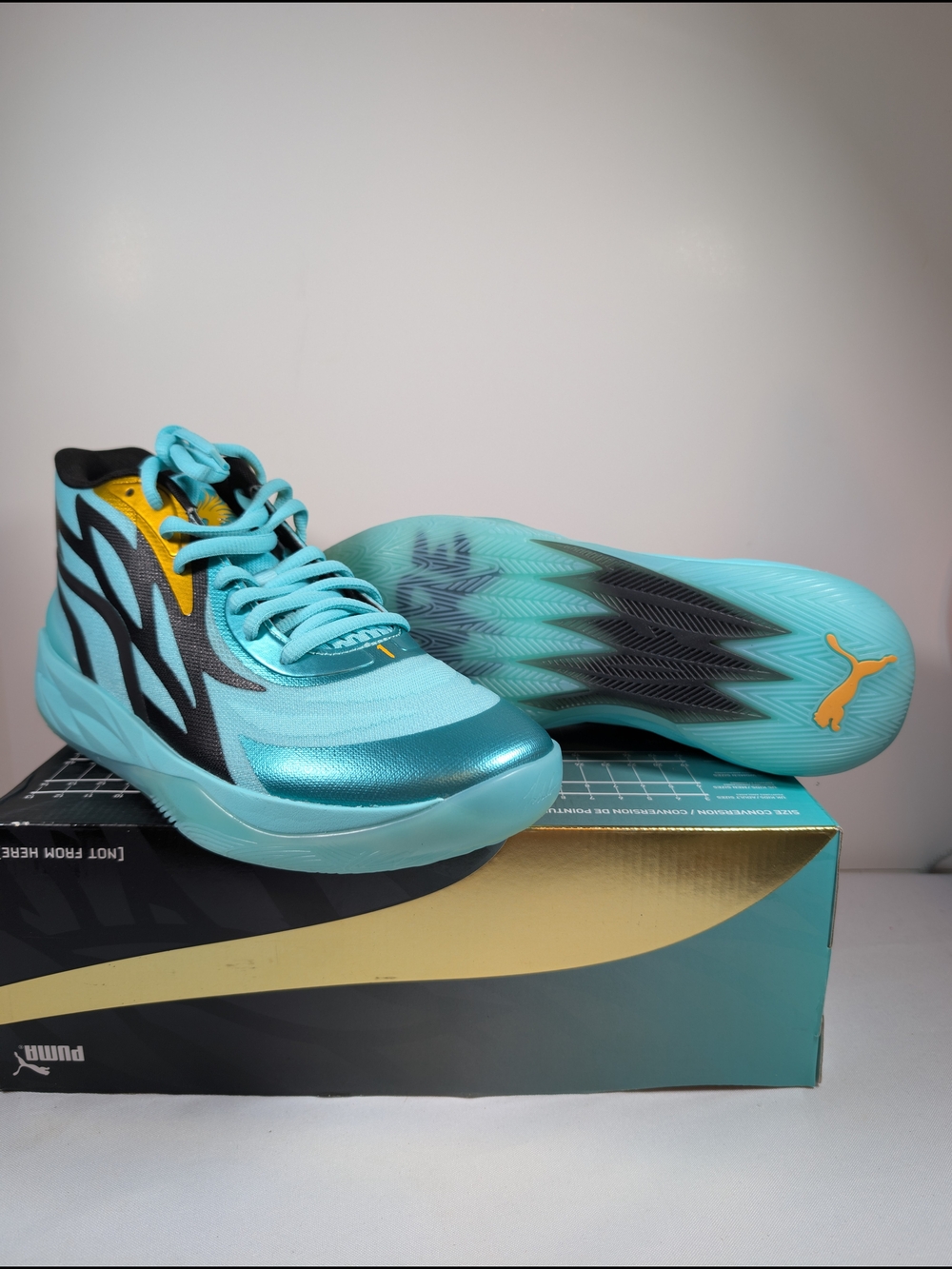 Puma Melo Elektro Aqua High-Top Basketball Shoes Men's Size 10